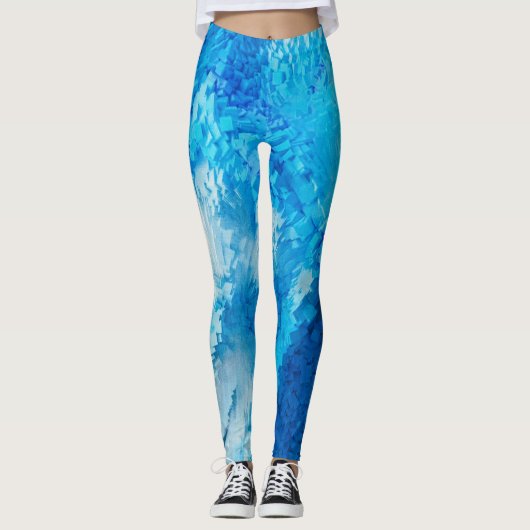 Blauw blizt leggings (Voorkant)