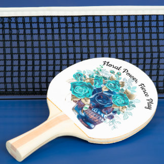 Blauw Bloei Requiem Ping Pong Bat – Artistieke Fla Tafeltennisbatje
