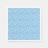 Blauw bloeiend printpapier servet (Voorkant)