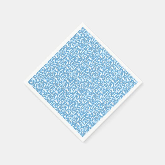 Blauw bloeiend printpapier servet (Hoek)
