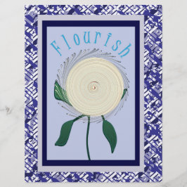Blauw Bloeiende Bloem Scrapbookpapier Bulk Pagina' Flyer