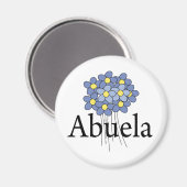  Blauw Bloem Abuela T-shirt Magneet (Voorkant / Achterkant)
