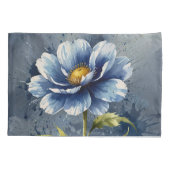 Blauw bloem aquarel patroon kussensloop (Achterkant)