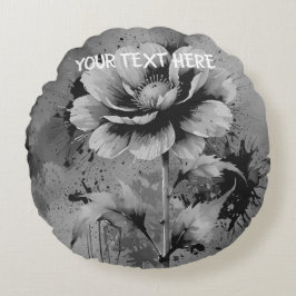 Blauw bloem aquarel patroon rond kussen