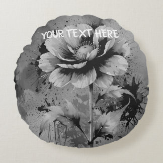 Blauw bloem aquarel patroon rond kussen