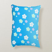 Blauw Bloem Bloem Gradiënt kleurrijk Patroon Accent Kussen (Achterkant (Verticaal))