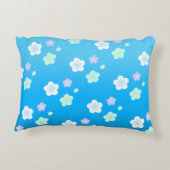 Blauw Bloem Bloem Gradiënt kleurrijk Patroon Accent Kussen (Achterkant)