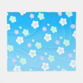 Blauw Bloem Bloem Gradiënt kleurrijk Patroon Fleece Deken (Voorkant (Horizontaal))