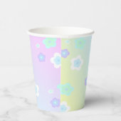 Blauw Bloem Bloem Gradiënt kleurrijk Patroon Papieren Bekers (Rechts)