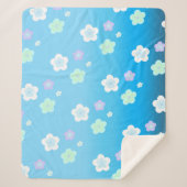 Blauw Bloem Bloem Gradiënt kleurrijk Patroon Sherpa Deken (Voorkant)
