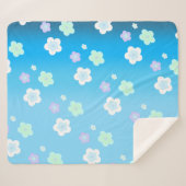 Blauw Bloem Bloem Gradiënt kleurrijk Patroon Sherpa Deken (Voorkant (horizontaal))