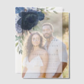 Blauw Bloem Boeket Nuestra Boda Spaans Bruiloft Vellum Uitnodigingen (Offset (Koppel))