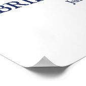 Blauw bloem bruidsbruiloft welkomstbord poster (Hoek)
