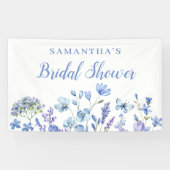 Blauw bloem bruidsfeest banner (Horizontaal)