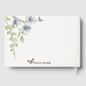 Blauw Bloem Bruiloft Gastboek Gastenboek (Achterkant)