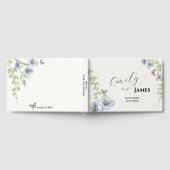 Blauw Bloem Bruiloft Gastboek Gastenboek (Volledig)