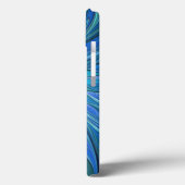 Blauw Bloem Fantasie Patroon, Abstracte Fractale K Case-Mate iPhone Case (Achterkant / Links)