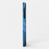 Blauw Bloem Fantasie Patroon, Abstracte Fractale K Case-Mate iPhone Case (Achterkant/links)