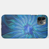 Blauw Bloem Fantasie Patroon, Abstracte Fractale K Case-Mate iPhone Case (Achterkant (horizontaal))