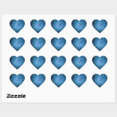 Blauw Bloem Fantasie Patroon, Abstracte Fractale K Hart Sticker (Vel)
