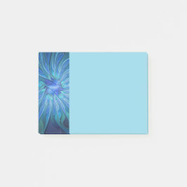 Blauw Bloem Fantasie Patroon, Abstracte Fractale K Post-it® Notes
