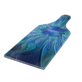 Blauw Bloem Fantasie Patroon, Abstracte Fractale K Snijplank (Hoek)