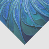 Blauw Bloem Fantasie Patroon, Abstracte Fractale K Tissuepapier (Detail)