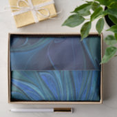Blauw Bloem Fantasie Patroon, Abstracte Fractale K Tissuepapier (Geschenk)