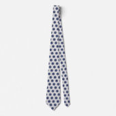 Blauw Bloem Grafisch Patroon  Stropdas (Voorkant)