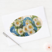 Blauw Bloem het Water geven kan Ovale Sticker (Envelop)
