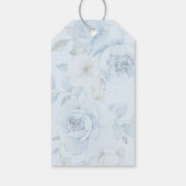 Blauw bloem iets blauws bruidsmeisjesfeest dank je cadeaulabel (Achterkant)