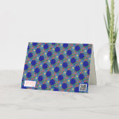 Blauw Bloem Inspirivity Bloemen  Plezier Kaart (Achterkant)