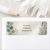 Blauw Bloem Motief Adreslabel Etiket (Insitu)
