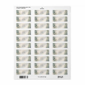 Blauw Bloem Motief Adreslabel Etiket (Full Sheet)