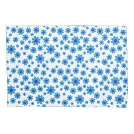 Blauw Bloem Motief | Madeliefjes Patroon Kussensloop