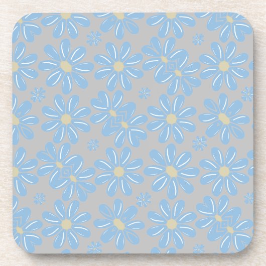 Blauw Bloem Motief - Onderzetter (Voorkant)
