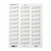 Blauw Bloem Motief Retourlabel Etiket (Full Sheet)