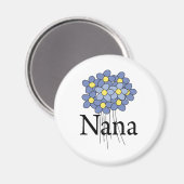 Blauw Bloem Nana T-shirt Magneet (Voorkant / Achterkant)