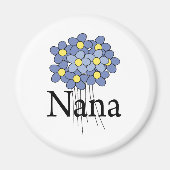  Blauw Bloem Nana T-shirt Magneet (Voorkant)
