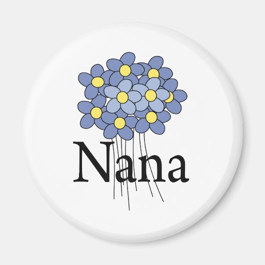 Blauw Bloem Nana T-shirt Magneet (Voorkant)