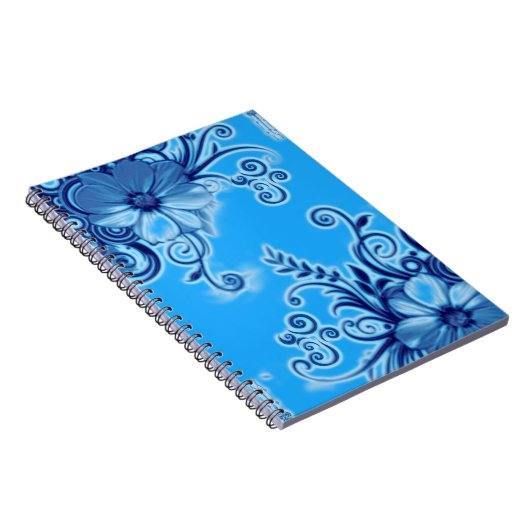 Blauw Bloem Notitieboek (Rechterzijde)