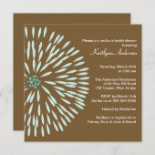 Blauw-bloem op uitnodiging van de bruine bridal (Voorkant / Achterkant)