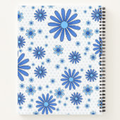 Blauw Bloem Power Notitieboek in Wit (Achterkant)