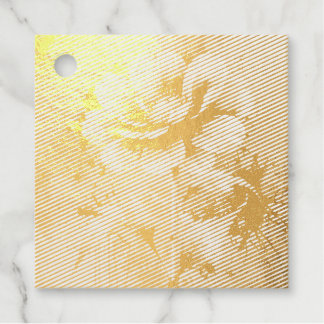 Blauw bloem waterverf patroon bedankjes labels