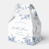 Blauw Bloemachtig Bruidsfeest Bedankdoosjes (Achterkant)