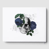 Blauw Bloemachtig Gotisch Huwelijk Gastenboek (Achterkant)