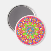Blauw bloemblaadje Mandala Boho magneet (Voorkant / Achterkant)