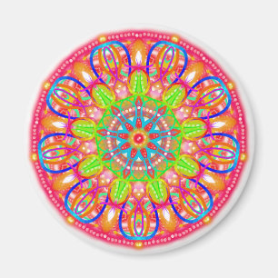 Blauw bloemblaadje Mandala Boho magneet