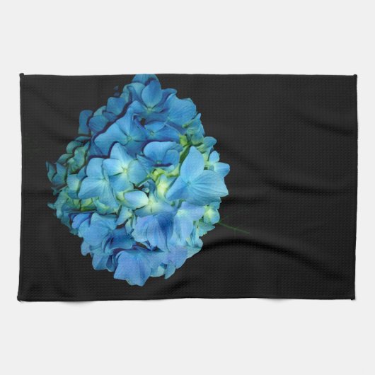 Blauw bloemblauw bloemblauw Hydrangea Theedoek (Horizontaal)