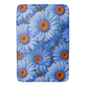 Blauw bloemblauw zonnebloemen blauw madeliefjes pa badmat (Voorkant Verticaal)